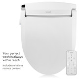Brondell Swash DR802 bidet toilet seat and remote control from top view
