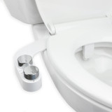 Brondell FreshSpa comfort+ advanced bidet attachment with dual nozzle installed on the toilet