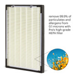 Brondell Pro HEPA filter removes 99.9% of particulates and allergens