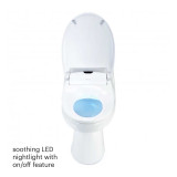 Brondell Swash 1400 bidet toilet seat includes a soothing LED nightlight with on/off feature.