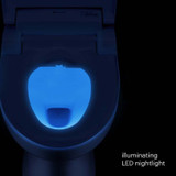 Brondell Swash DR801 bidet toilet seat illumination LED nightlight view in dark room