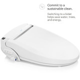 Brondell Swash BL97 bidet toilet seat with lid closed from a side view