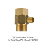 seven eighths inch cold water t-valve for FW10 and FSW20
