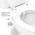 Image of FreshSpa Thinline Precision Essential Bidet Attachment focusing on nozzle feature.  The angled nozzle delivers a targeted clean.