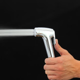 Brondell PureSpa Essential Hand-held Bidet Sprayer chrome, ergonomic thumb trigger controls spray strength.