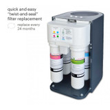 Circle Reverse Osmosis Membrane Filter Replacement installed, replace filters annually.