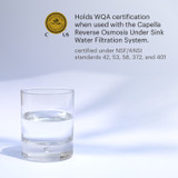 RF-50 Membrane Filter Replacement Filter works with Capella Reverse Osmosis Water Filtration System, holding WQA certification.