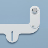 Brondell SimpleSpa Eco
Essential Bidet Attachment close up top view against a blue background