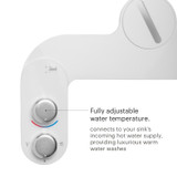 SSE-25 Fully adjustable water temperature. Connects to your sink's incoming hot water supply, providing luxurious warm water washes
