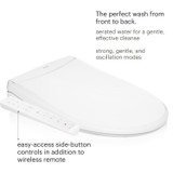 T22 bidet toilet seat provides a perfect wash and easy access side-button controls