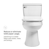 T44 bidet toilet seat reduces toilet paper usage and helps save water, trees, and energy.